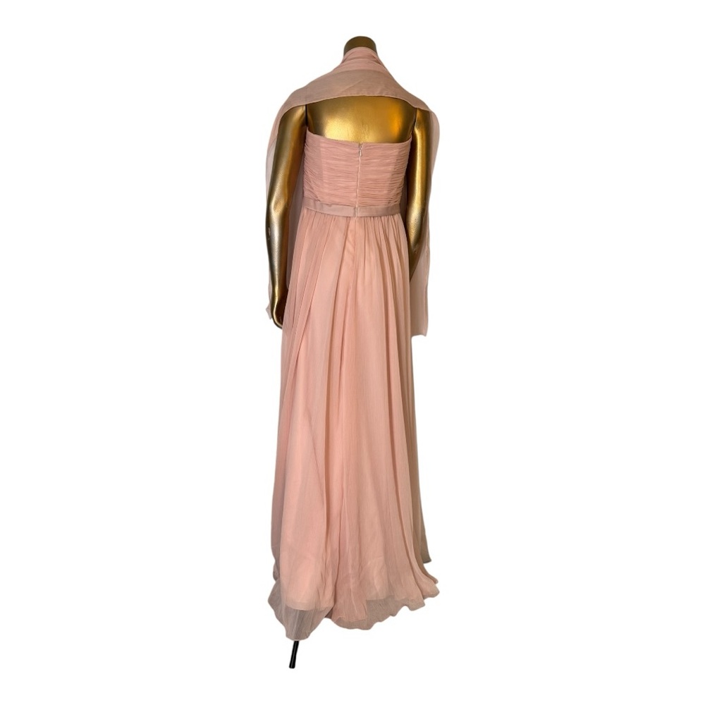 Mori Lee Bridesmaid Dress Long Formal Blush US Size 10 Angelina Faccenda 20423 - Picture 5 of 12